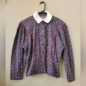 Vintage Paisley 40s Style Peplum Blouse